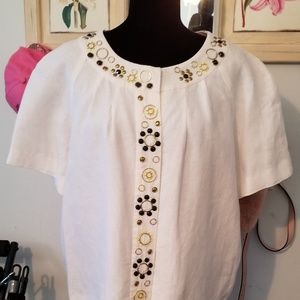 MJ Collections short sleeve jacket.